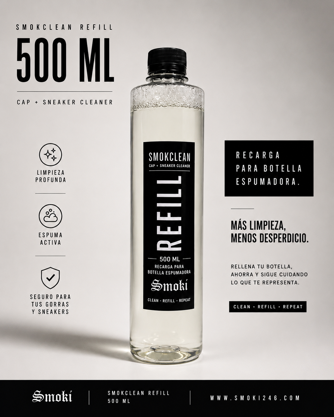 SMOKCLEAN REFILL 500 ML + 2 MICROFIBRAS