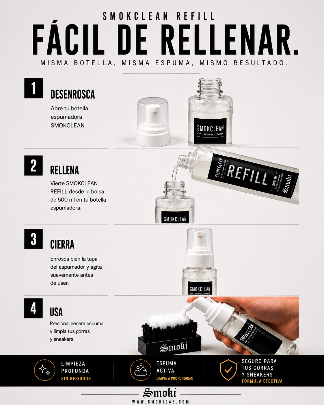 SMOKCLEAN REFILL 500 ML + 2 MICROFIBRAS